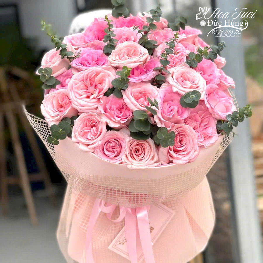 Bó Hồng Tròn Xinh Đẹp